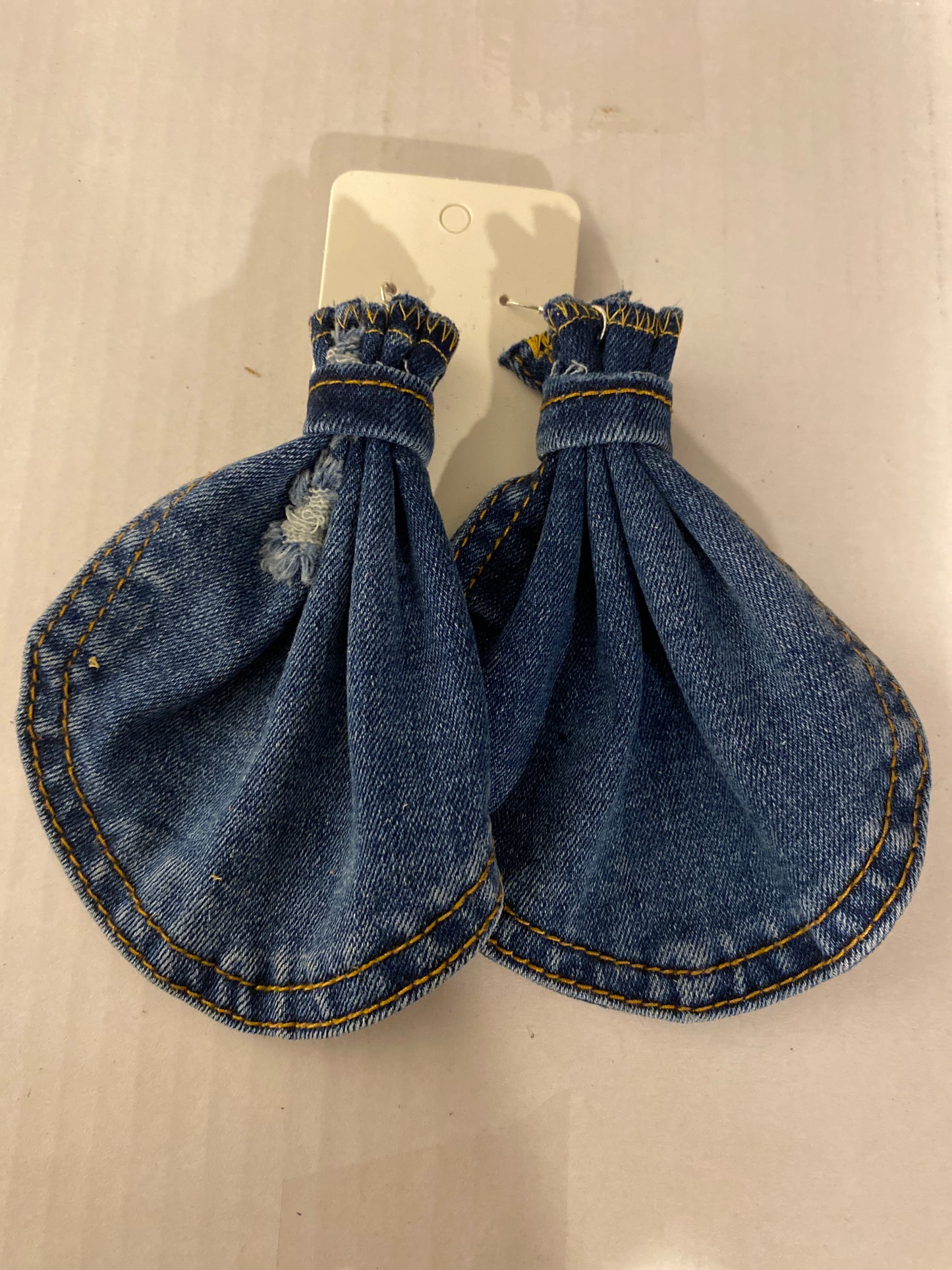 Large Denim Pocket Earrings