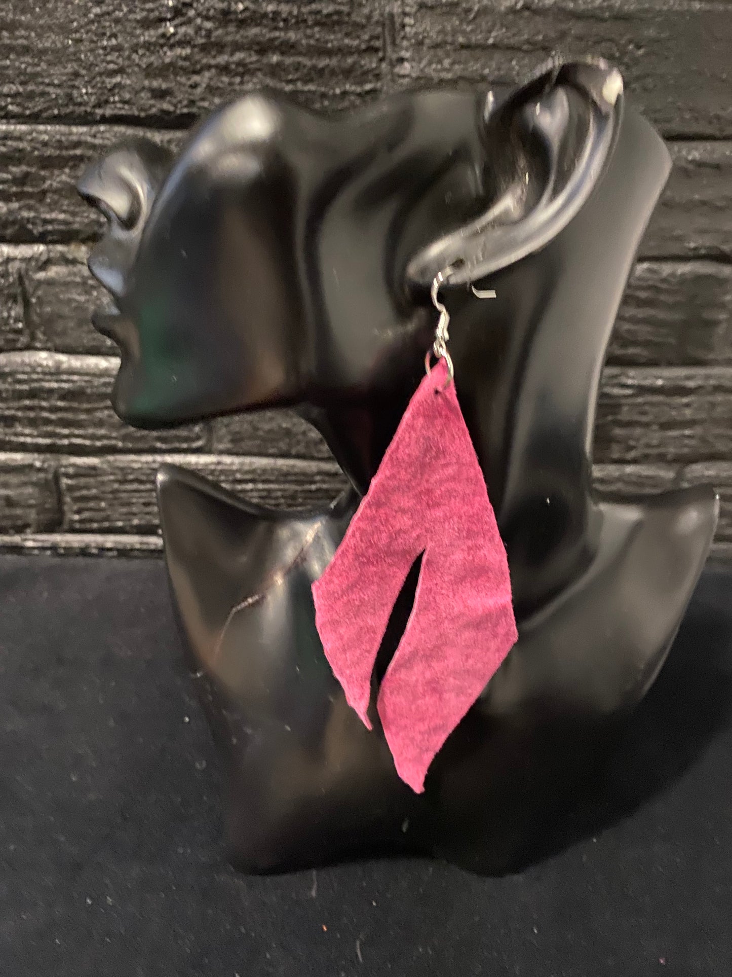 Large High Heel boots leather & Suede Earrings