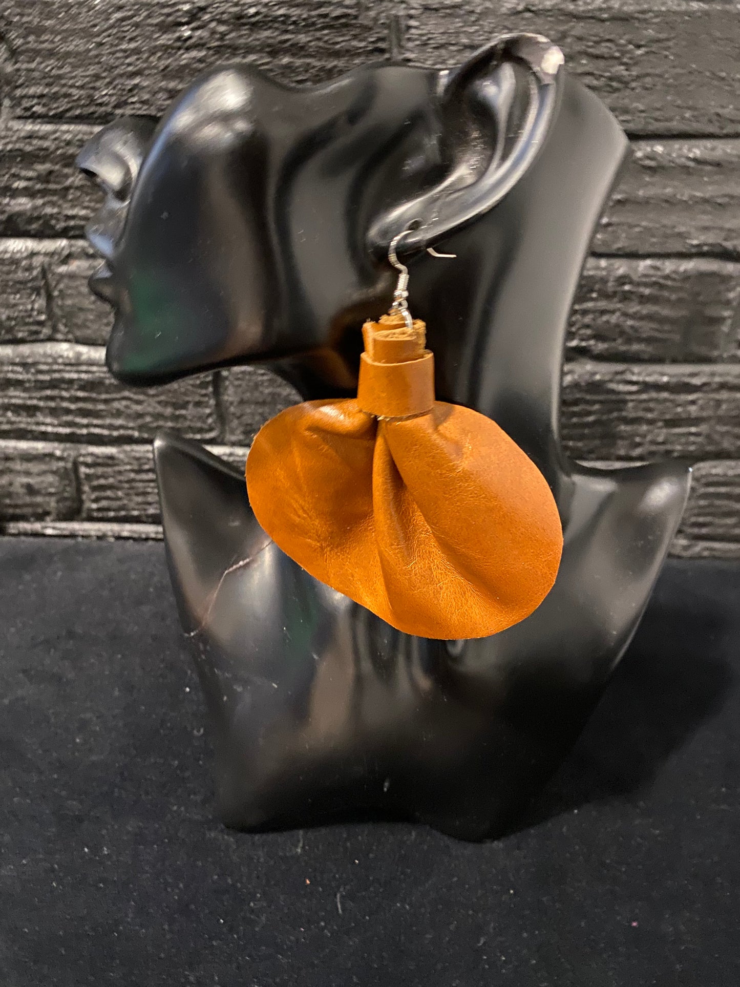 Large Elephant Ears Leather Earrings