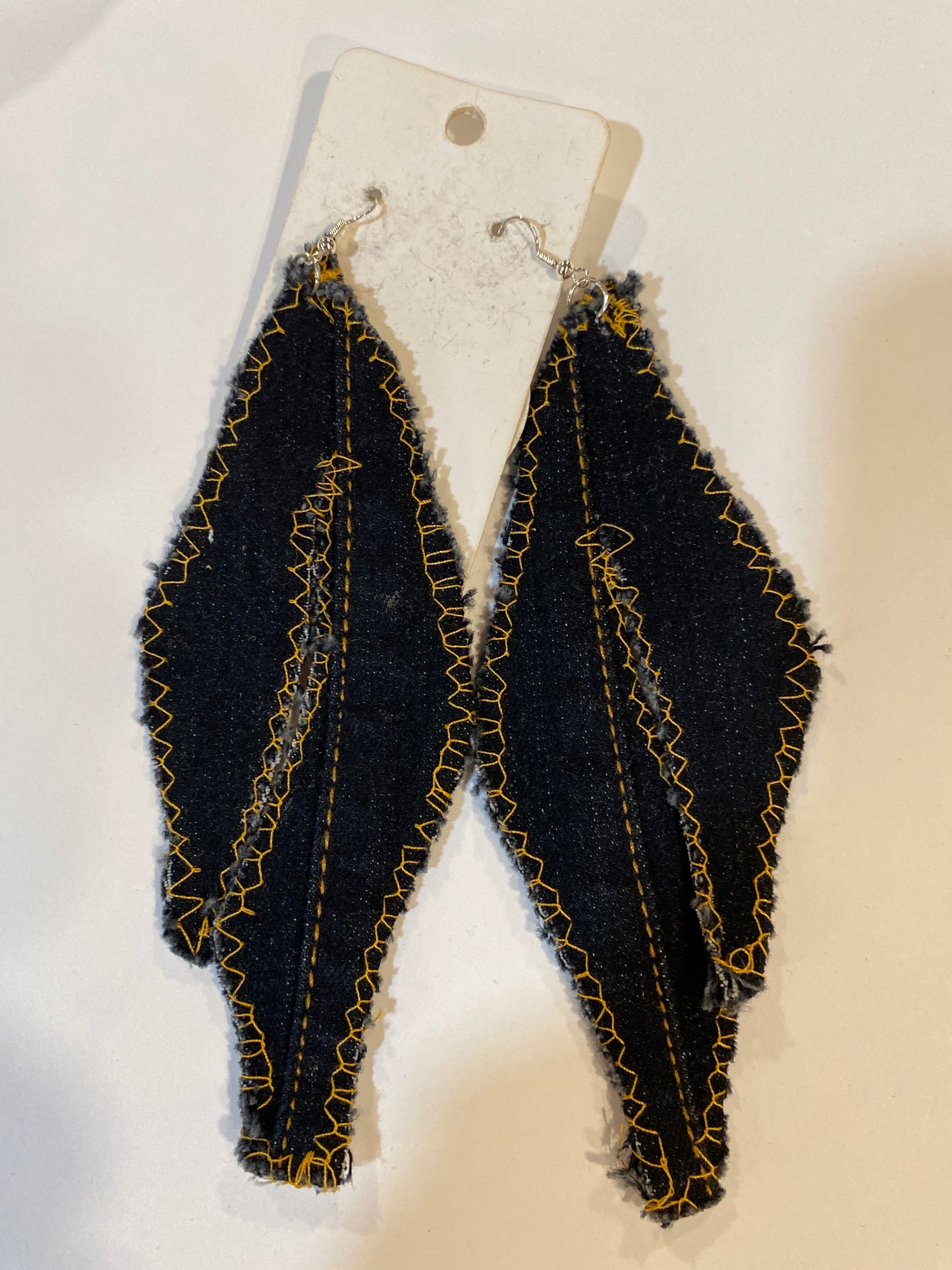 Large Denim High Heel Boot Earrings