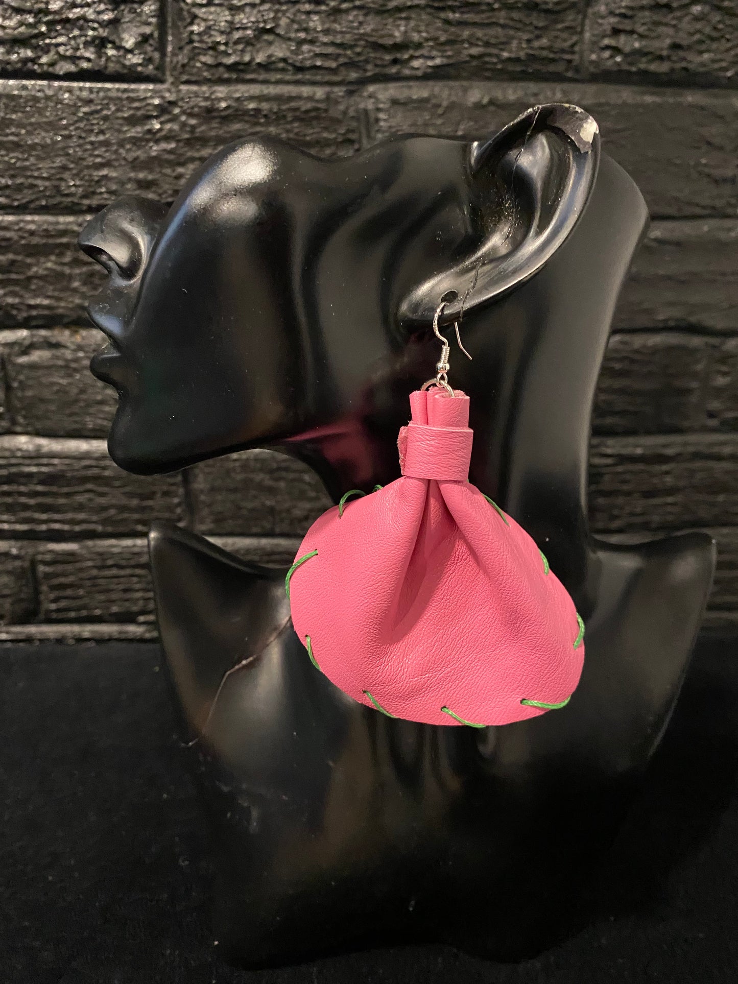 Large Elephant Ears Leather Earrings
