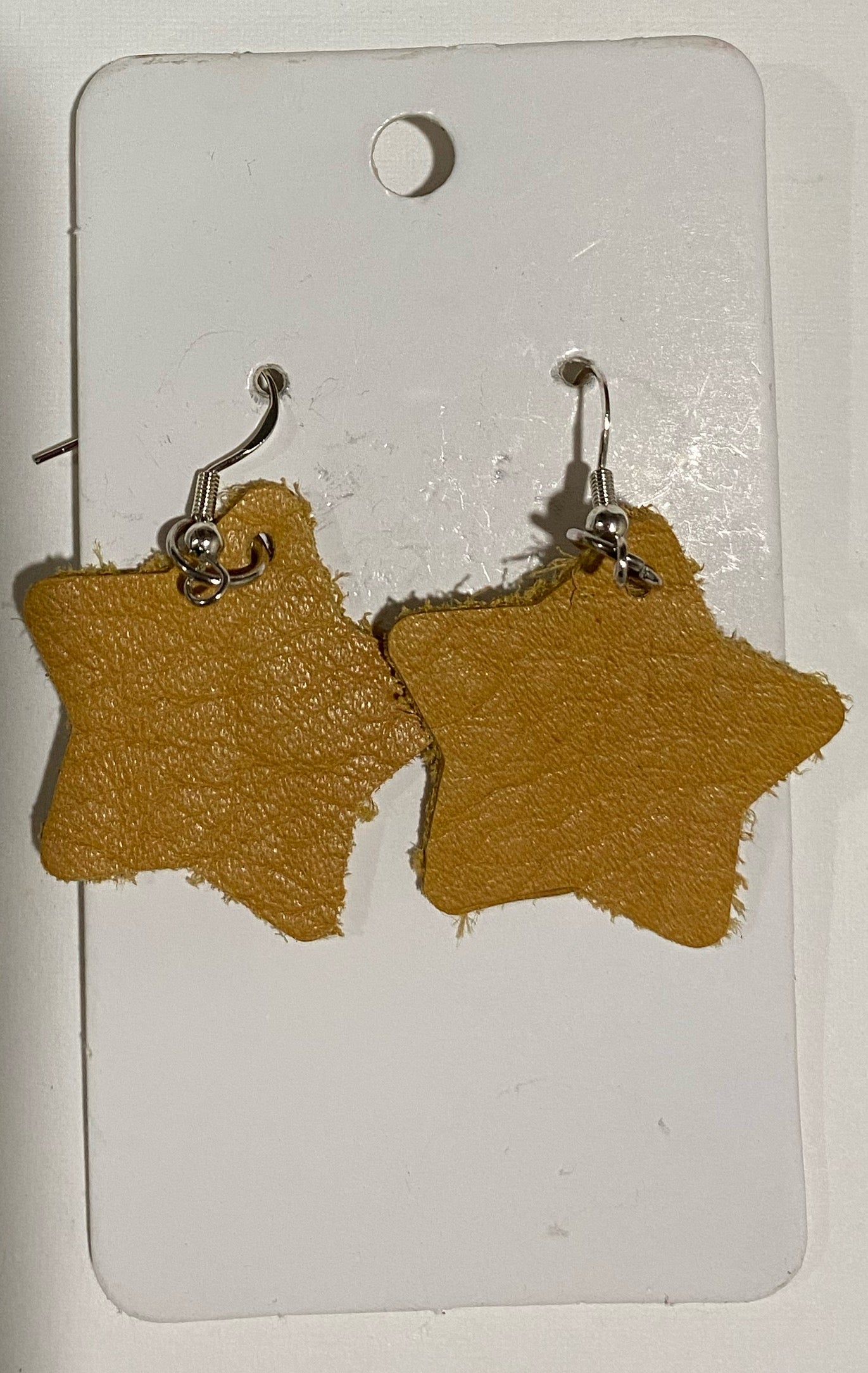 Small Leather Star Earrings