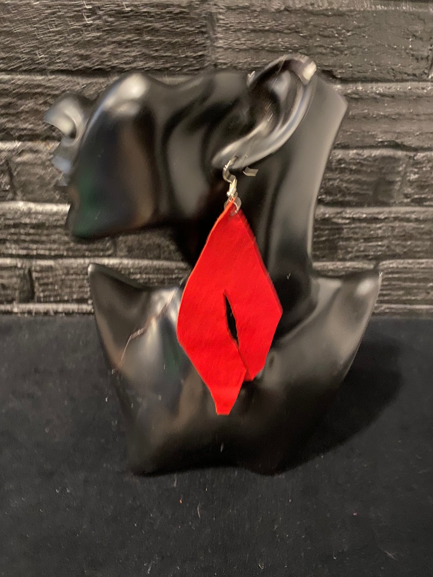 Large High Heel boots leather & Suede Earrings