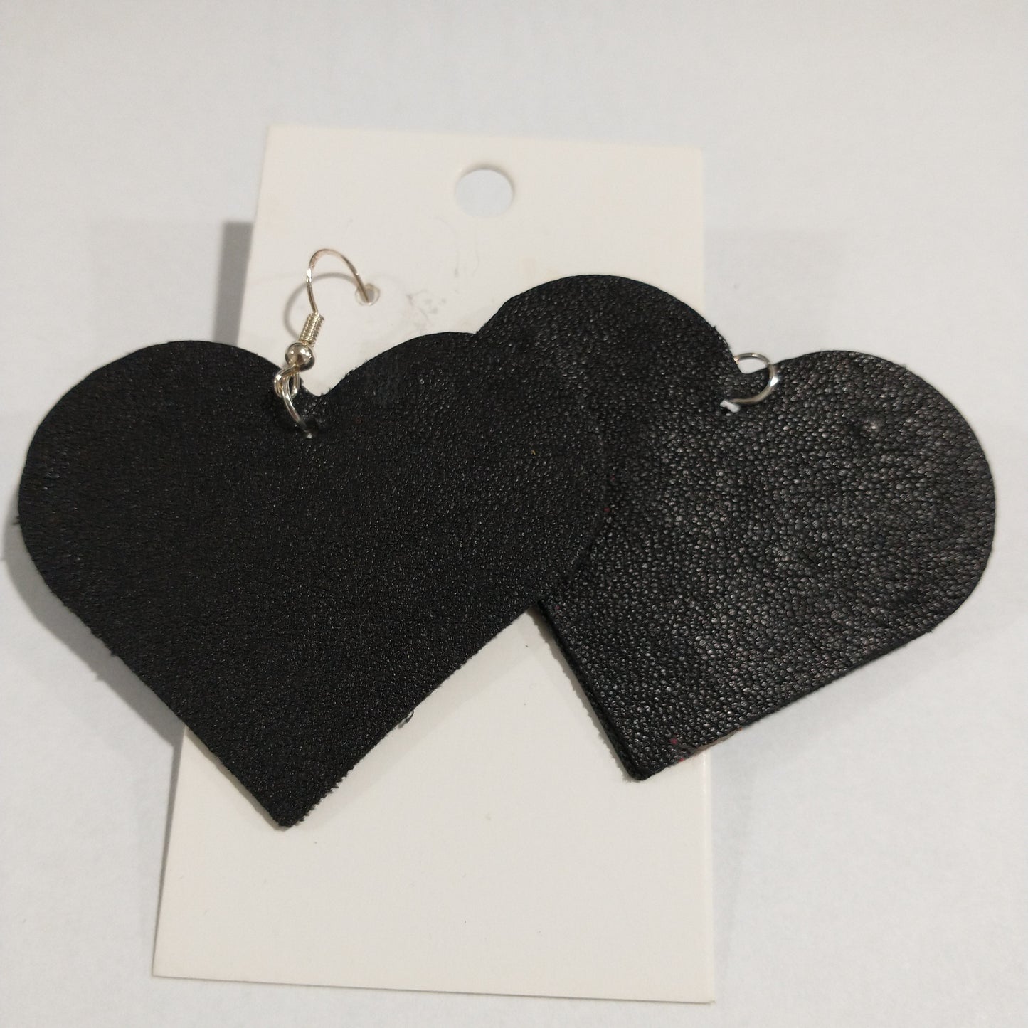 Medium Heart Leather Earrings