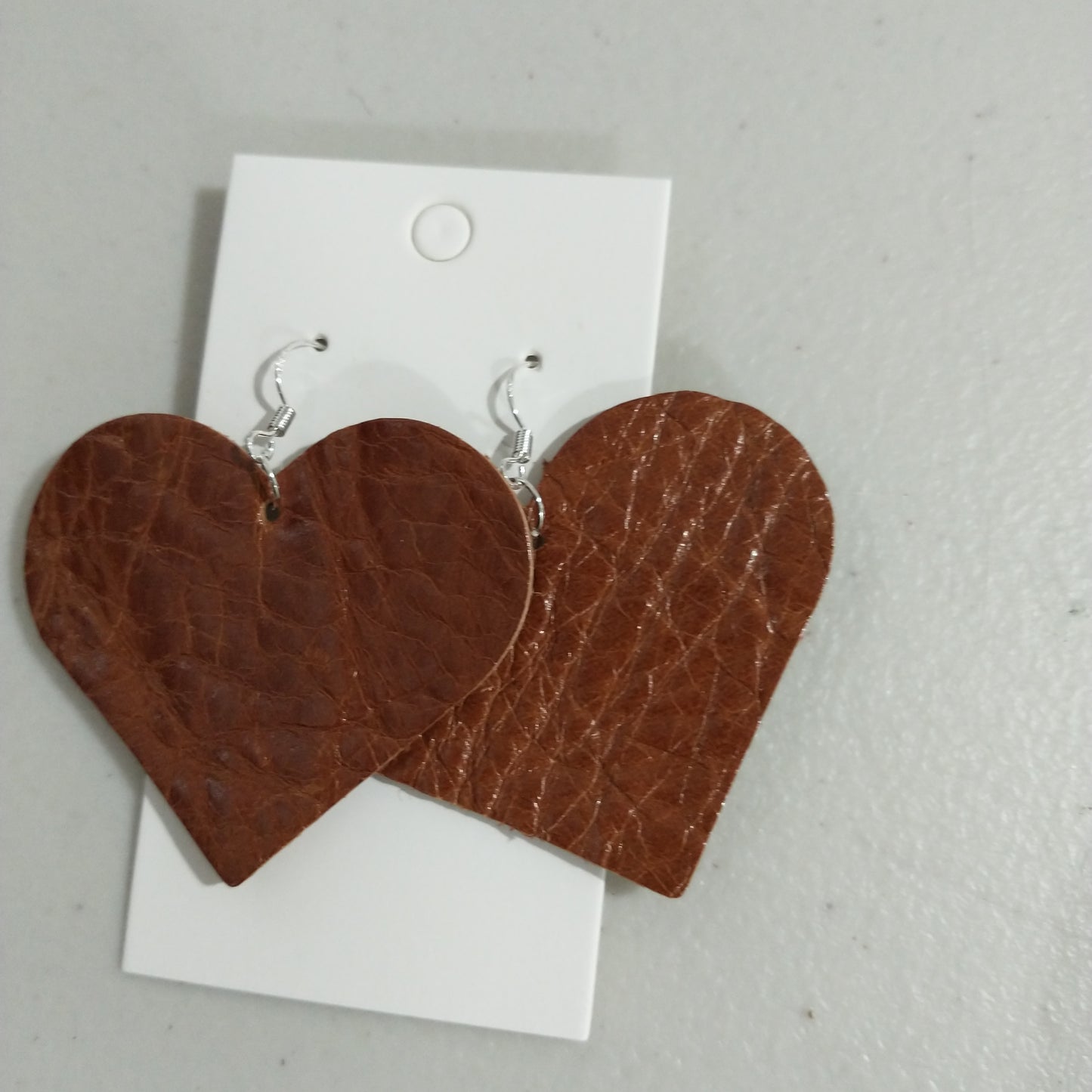 Medium Heart Leather Earrings