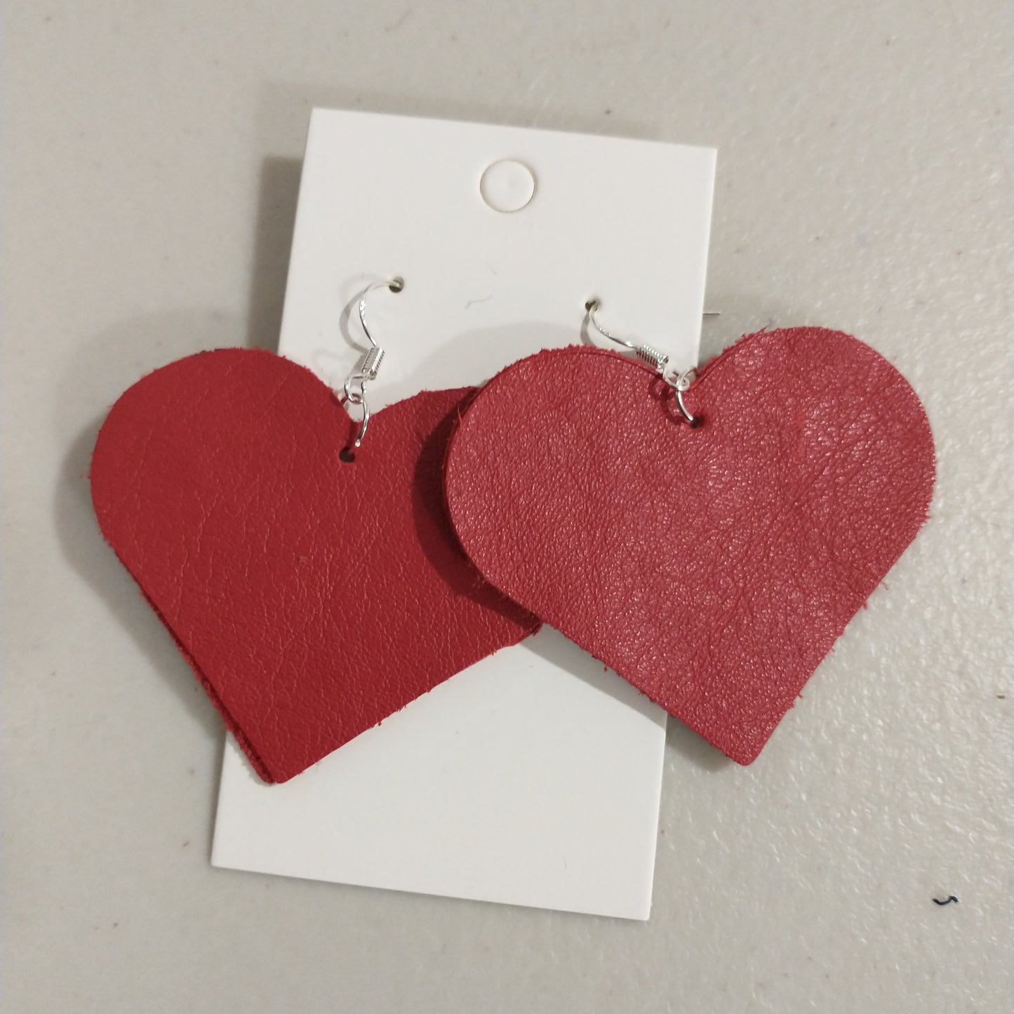 Medium Heart Leather Earrings