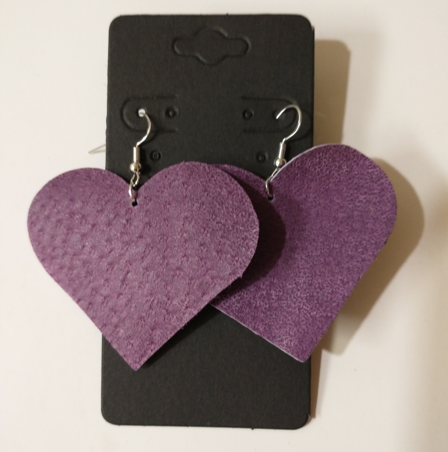 Medium Heart Leather Earrings